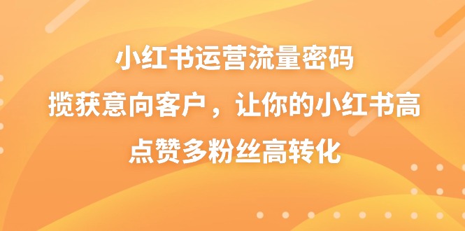 fy2582期-小红书运营流量密码，揽获意向客户，让你的小红书高点赞多粉丝高转化