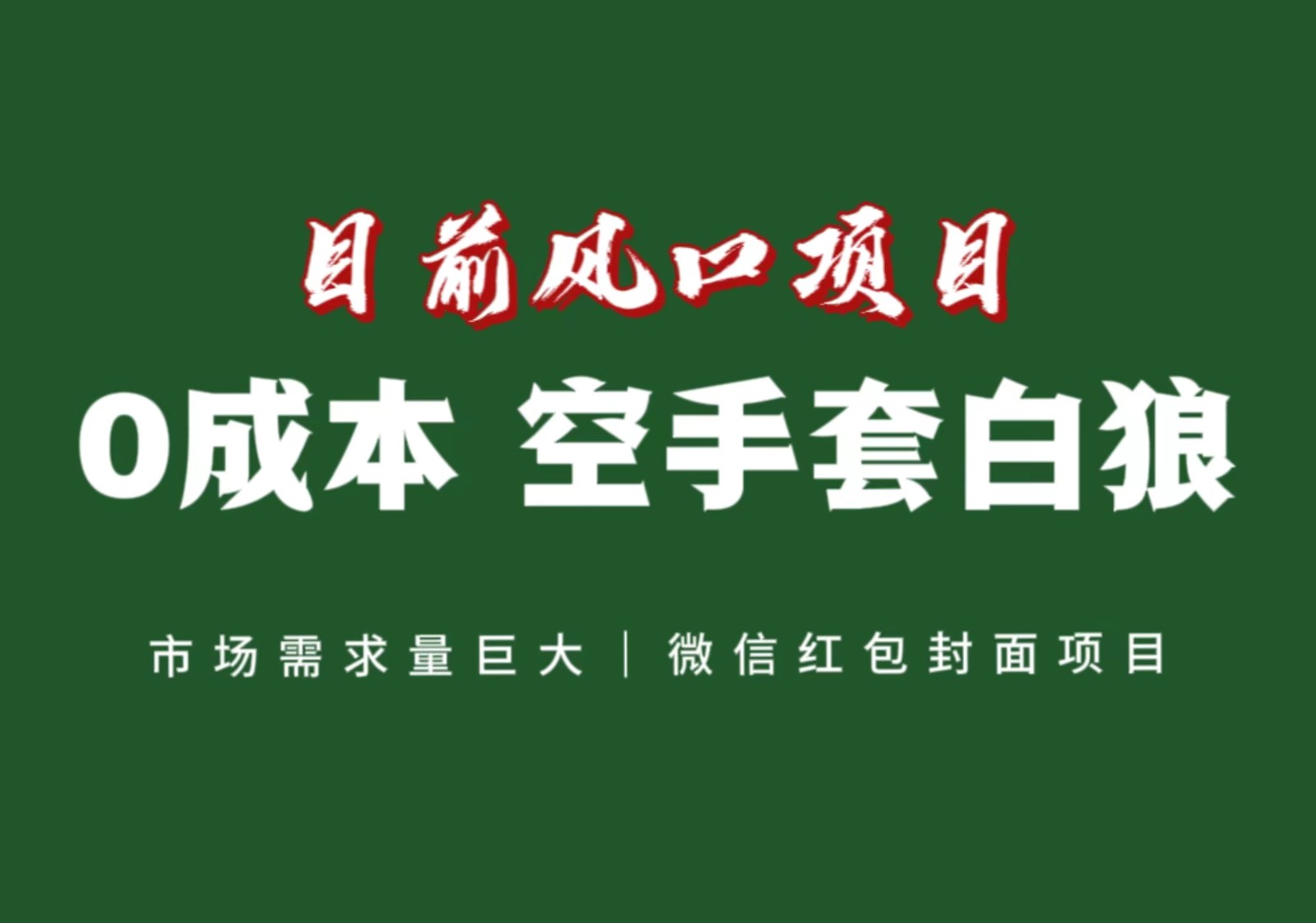 fy2109期-风口来了，猪都会起飞，风口项目，小白镰刀均可操作，红包封面项目