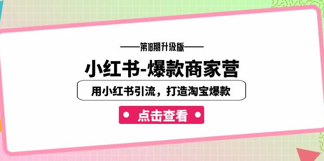 fy1456期-小红书-爆款商家营【第18期升级版】用小红书引流，打造淘宝爆款（16节课）
