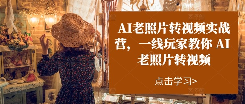 FY4453期-AI老照片转视频实操训练营，一线玩家教你AI老照片转视频