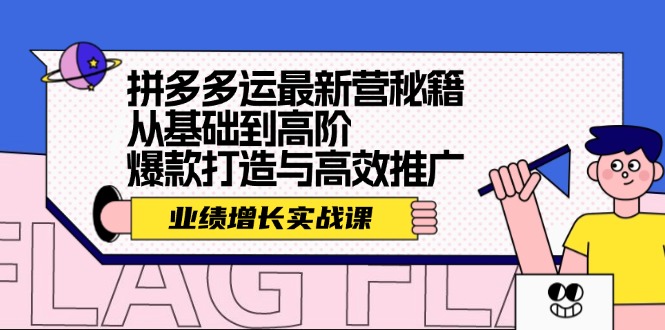 FY4200期-拼多多运最新营秘籍：业绩增长实战课，从基础到高阶，爆款打造与高效推广