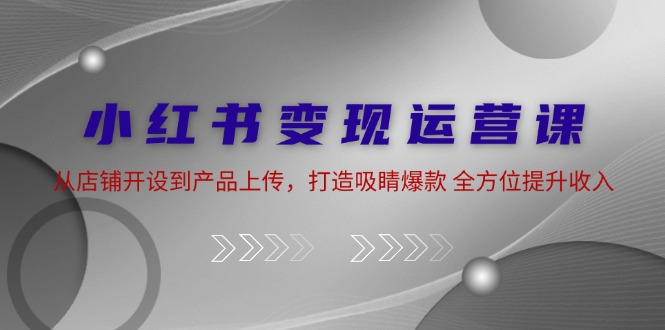 FY4319期-小红书变现运营课：从店铺开设到产品上传，打造吸睛爆款 全方位提升收入