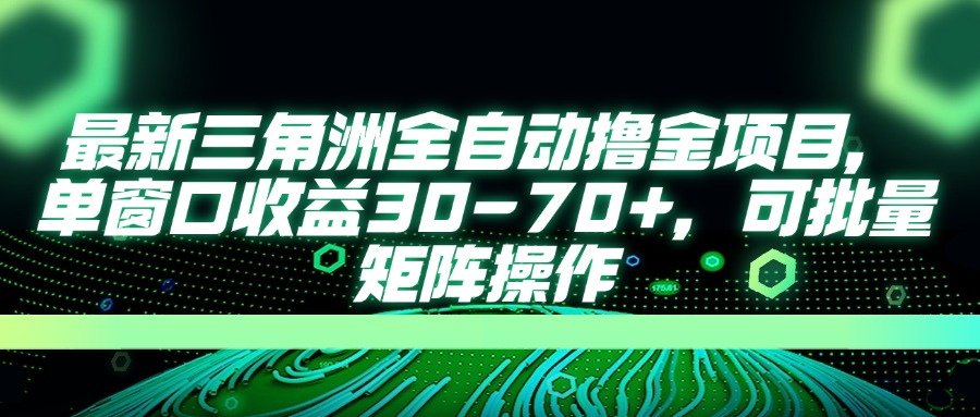 （14191期）最新三角洲全自动撸金项目，单窗口收益30