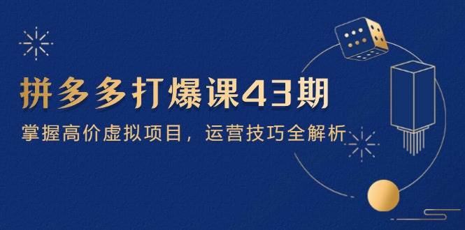 拼多多打爆课第 43 期，掌握高价虚拟项目，运营技巧全解析（15节）